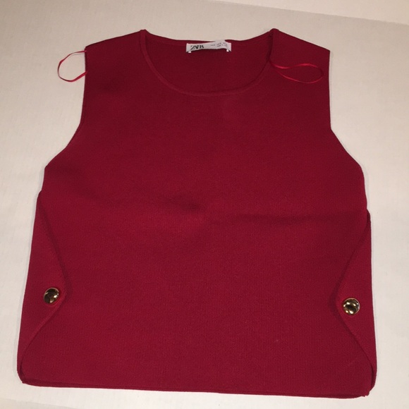 Zara Sweaters - Zara Red Sleeveless Sweater | Size S